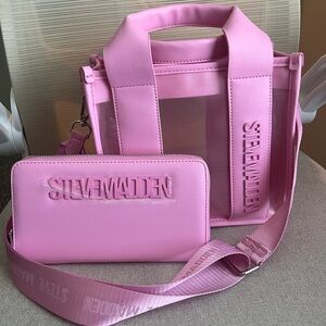 Steven Madden Pink tote w/wallet